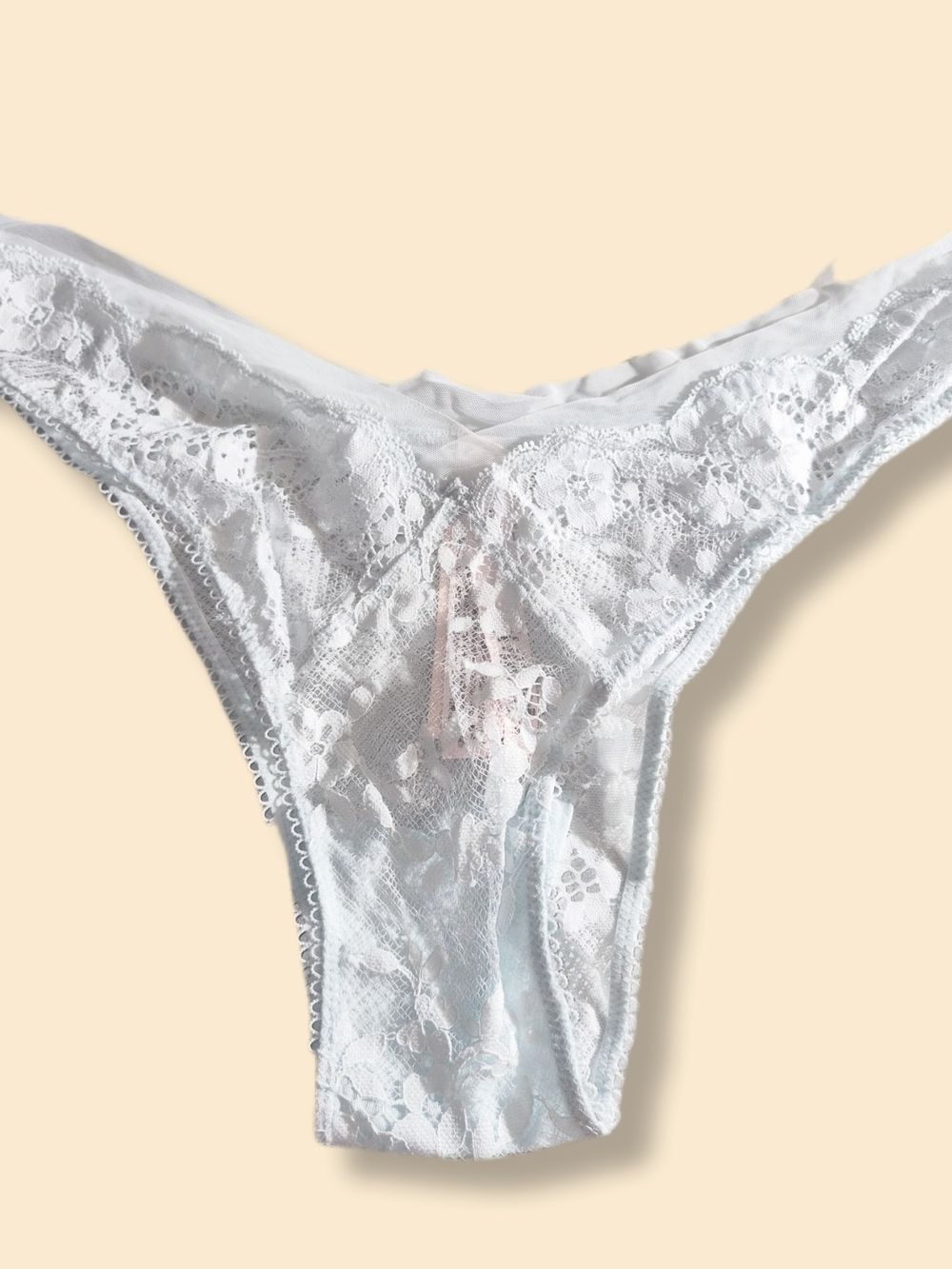 Victoria's Secret Ligh Blue Lace Thong